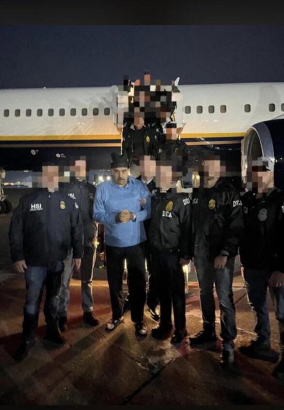 Maduro desembarcando em Nova York Reprodução / Redes Sociais